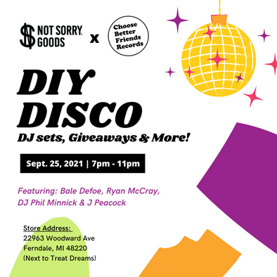 Upcoming event: DIY DISCO with Choose Better Friends Records