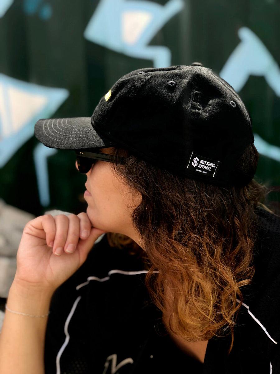 Detroit Rope Embroidery Dad Hat Faded Black