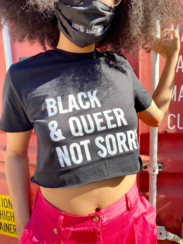 Black & Queer Not Sorry® Cropped Tee