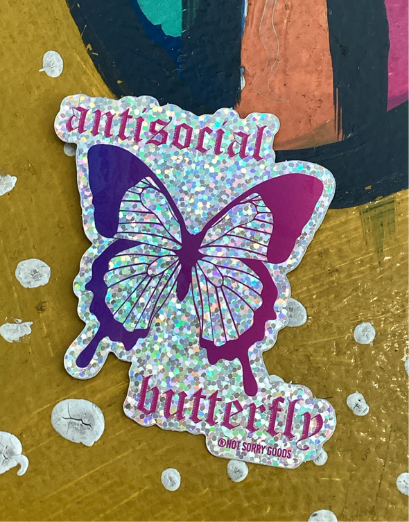 Antisocial Butterfly Sticker