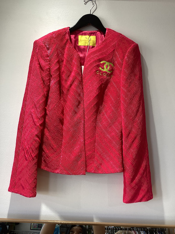 Clout upcycled hot pink blazer