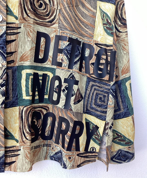 Detroit not sorry earthy print L/S