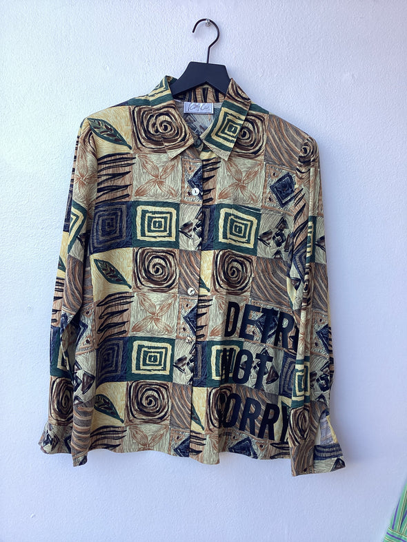 Detroit not sorry earthy print L/S