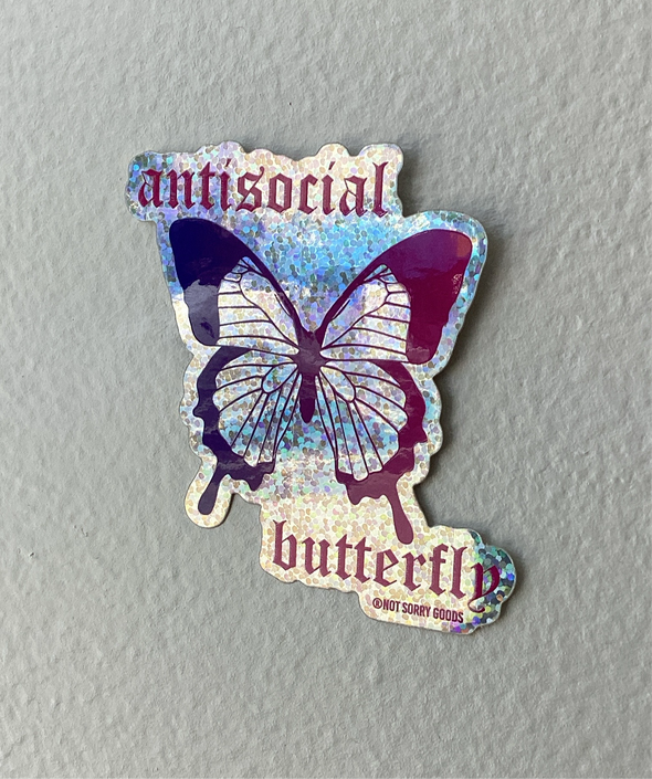 Antisocial Butterfly Sticker