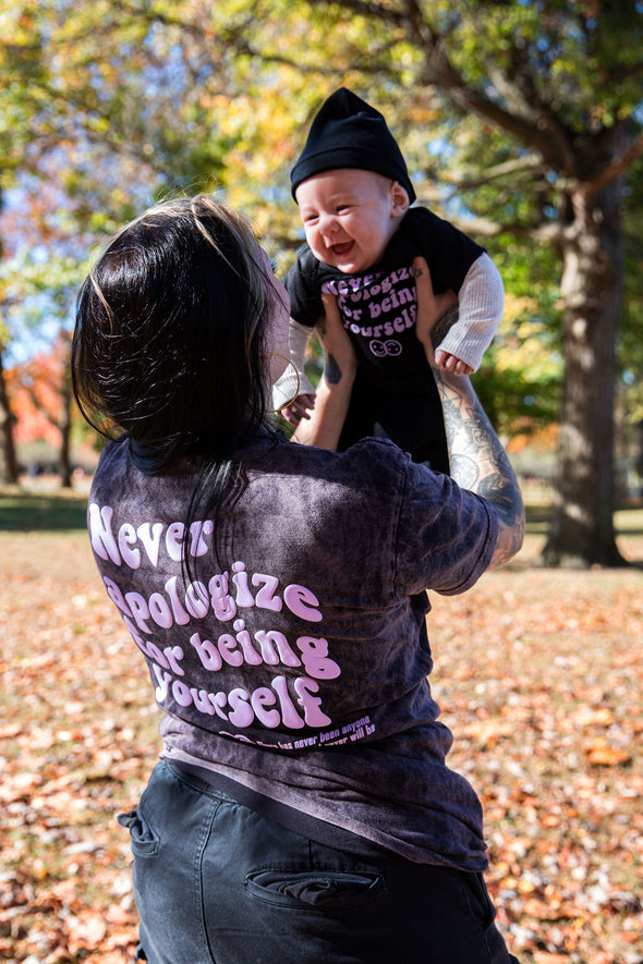 Never Apologize Puffy Paint Tee