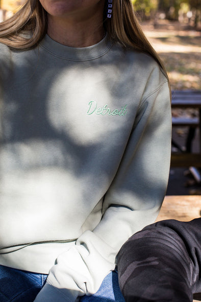 Detroit Script Sage Sweater