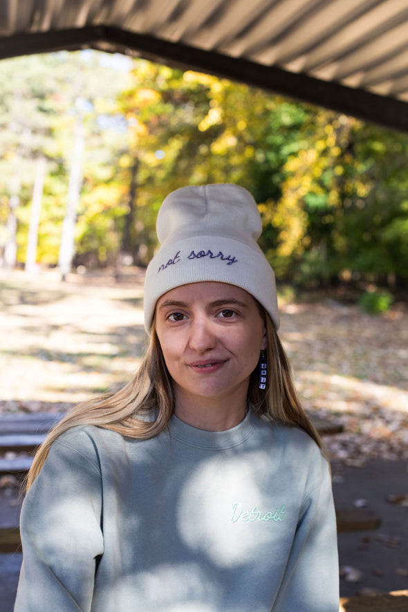 Detroit Script Sage Sweater