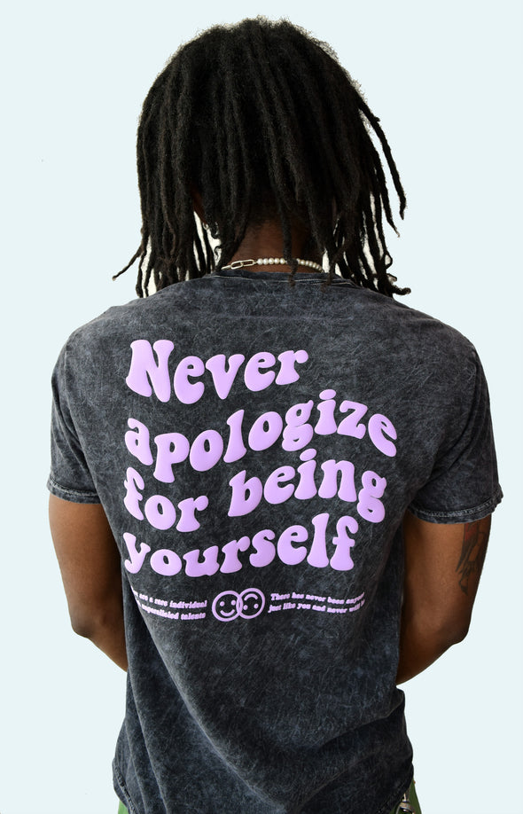 Never Apologize Puffy Paint Tee