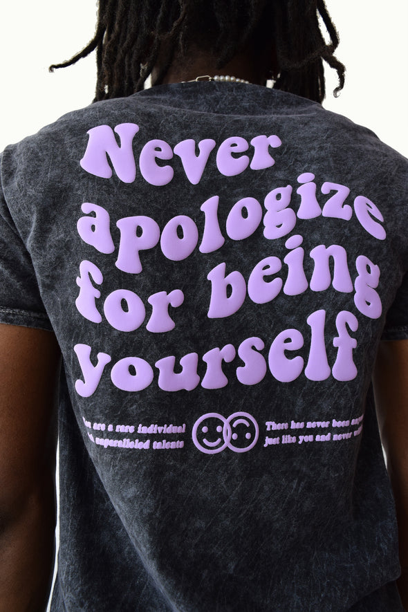 Never Apologize Puffy Paint Tee