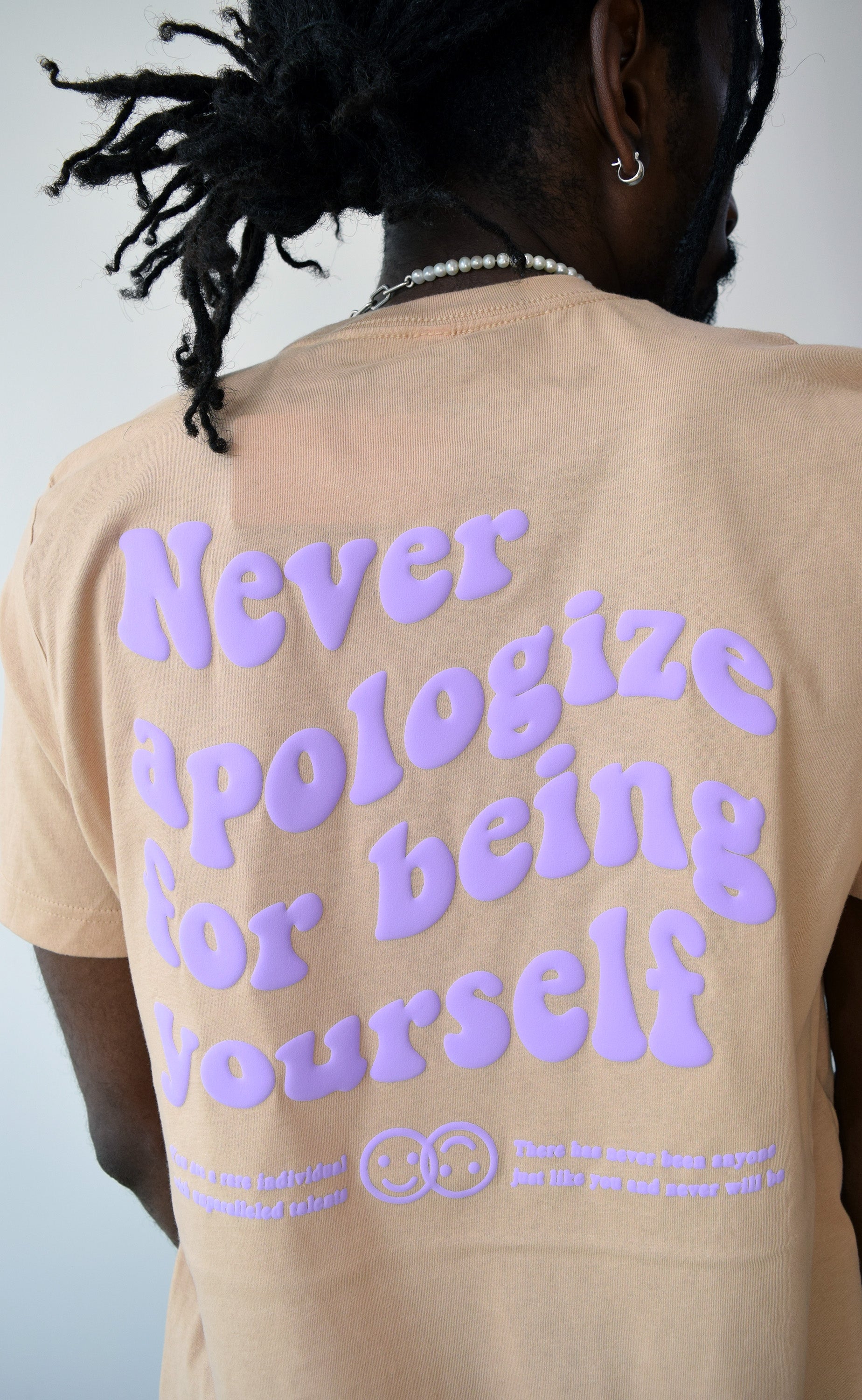Never Apologize Puffy Paint Tee M / Black Mineral Wash