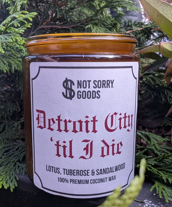 Detroit City 'til I Die Candle