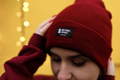 Not Sorry Label Beanie