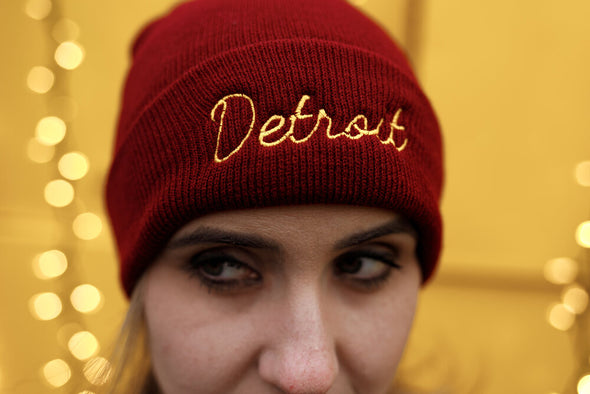 Detroit Embroidered Beanie