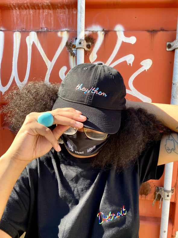 Pronoun Embroidered Dad Hat