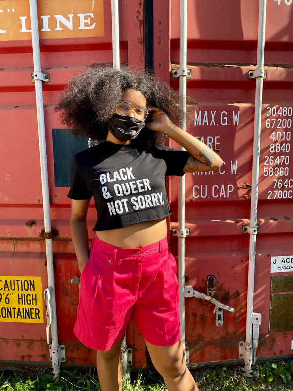 Black & Queer Not Sorry® Cropped Tee