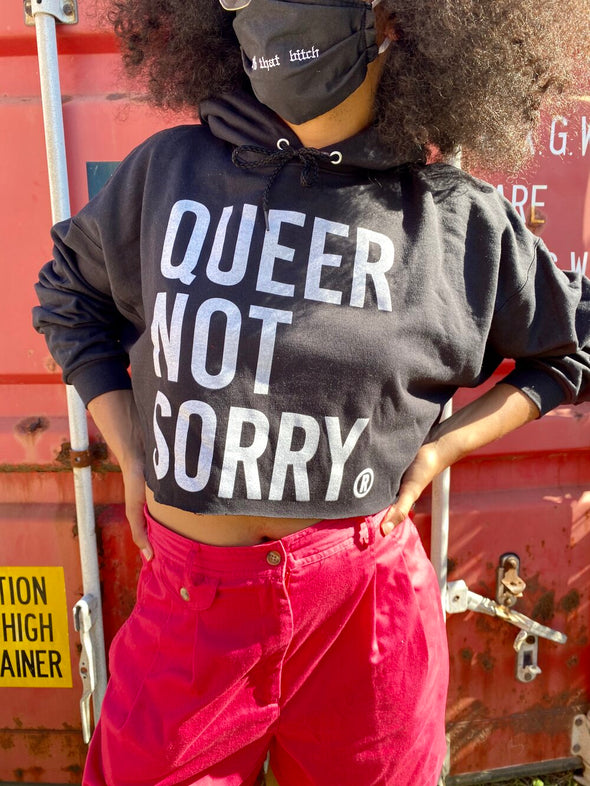 Queer Not Sorry® Cropped Hoodie
