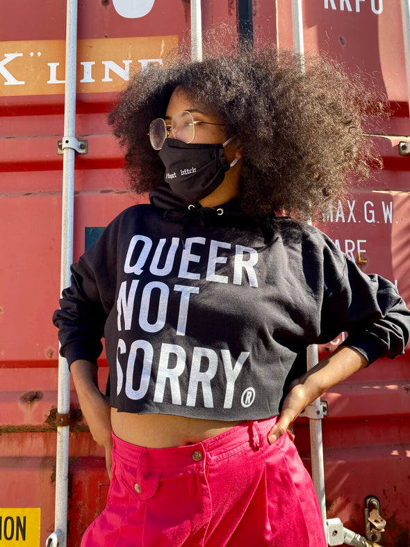 Queer Not Sorry® Cropped Hoodie