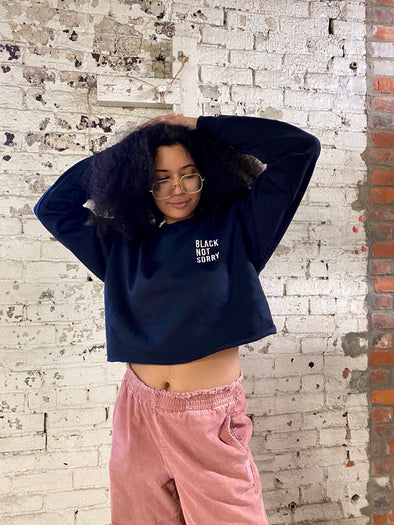 Black Not Sorry® Embroidered Cropped Crew