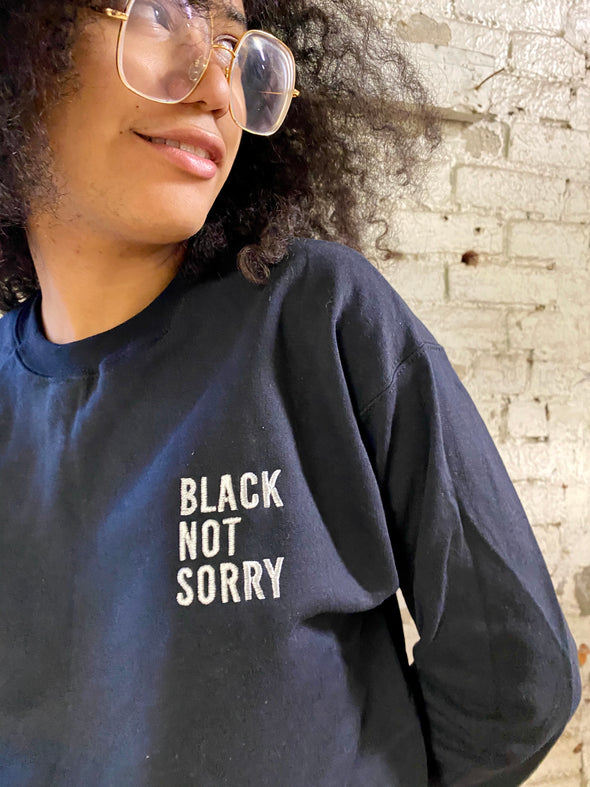 Black Not Sorry® Embroidered Cropped Crew
