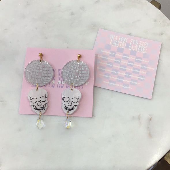 Spooky Disco Skull Earrings