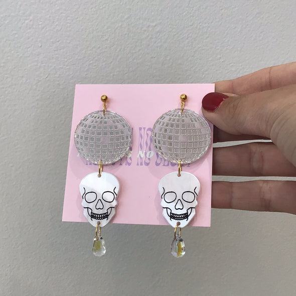 Spooky Disco Skull Earrings