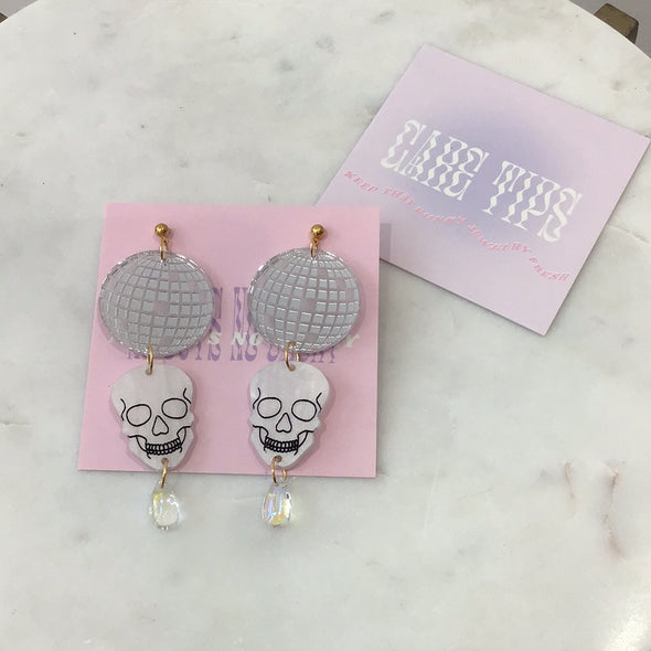 Spooky Disco Skull Earrings