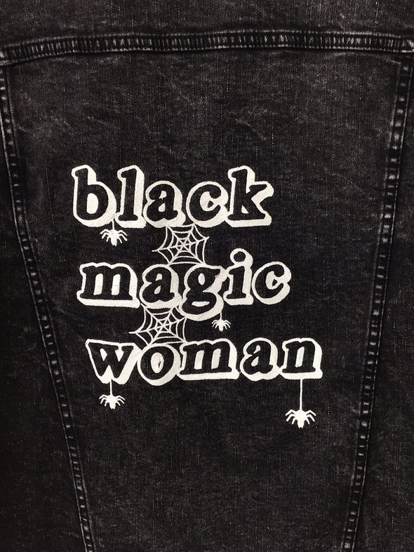 Black Magic Woman Embroidered Denim