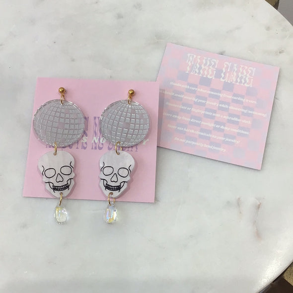 Spooky Disco Skull Earrings